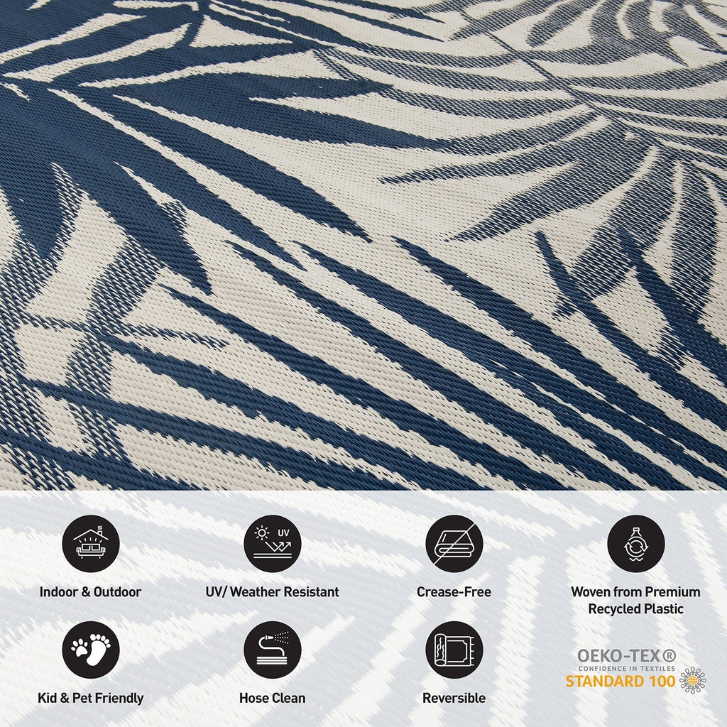 Tapis d'extérieur réversibles en plastique à motifs floraux modernes