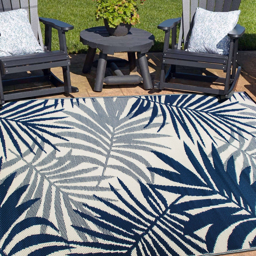 Tapis d'extérieur réversibles en plastique à motifs floraux modernes