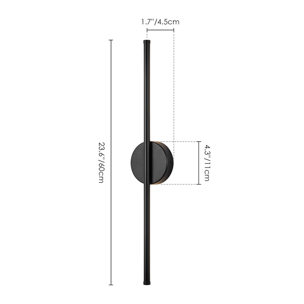 Applique murale de salle de bain à 1 lumière, linéaire et moderne, à intensité variable, à DEL intégrée, de 23,6 po