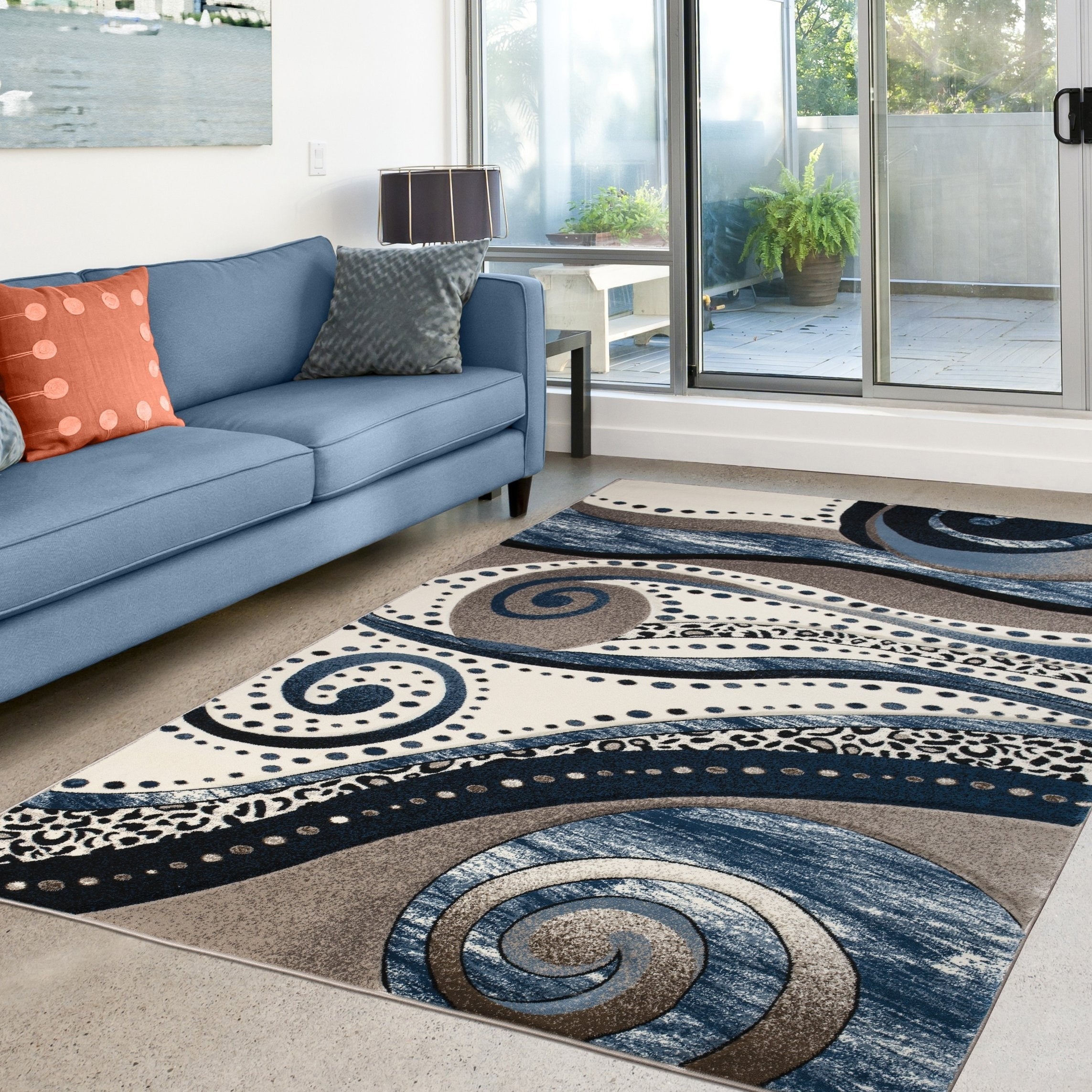 Tapis à tourbillons abstraits de la collection Rhodes