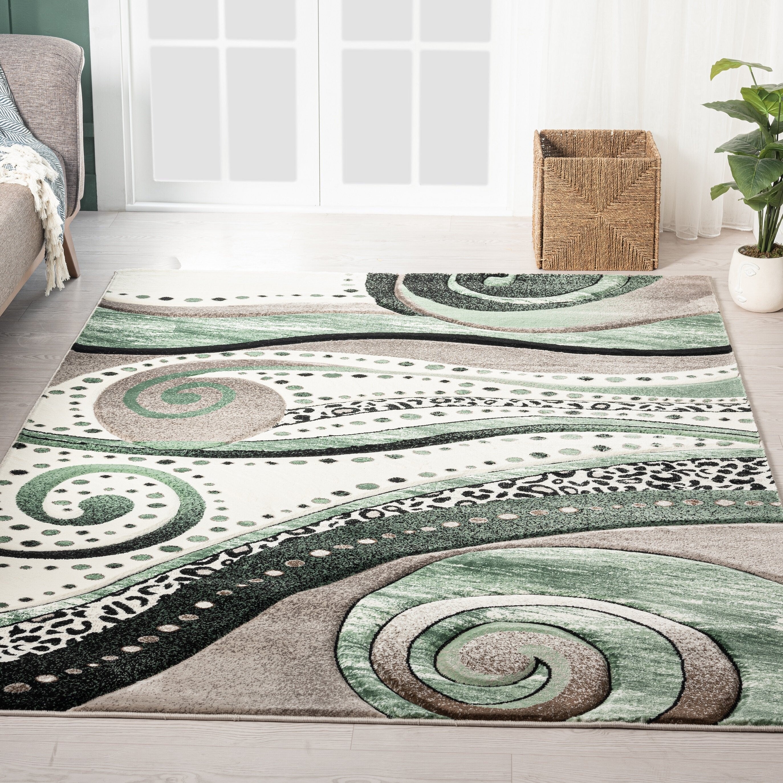 Tapis à tourbillons abstraits de la collection Rhodes