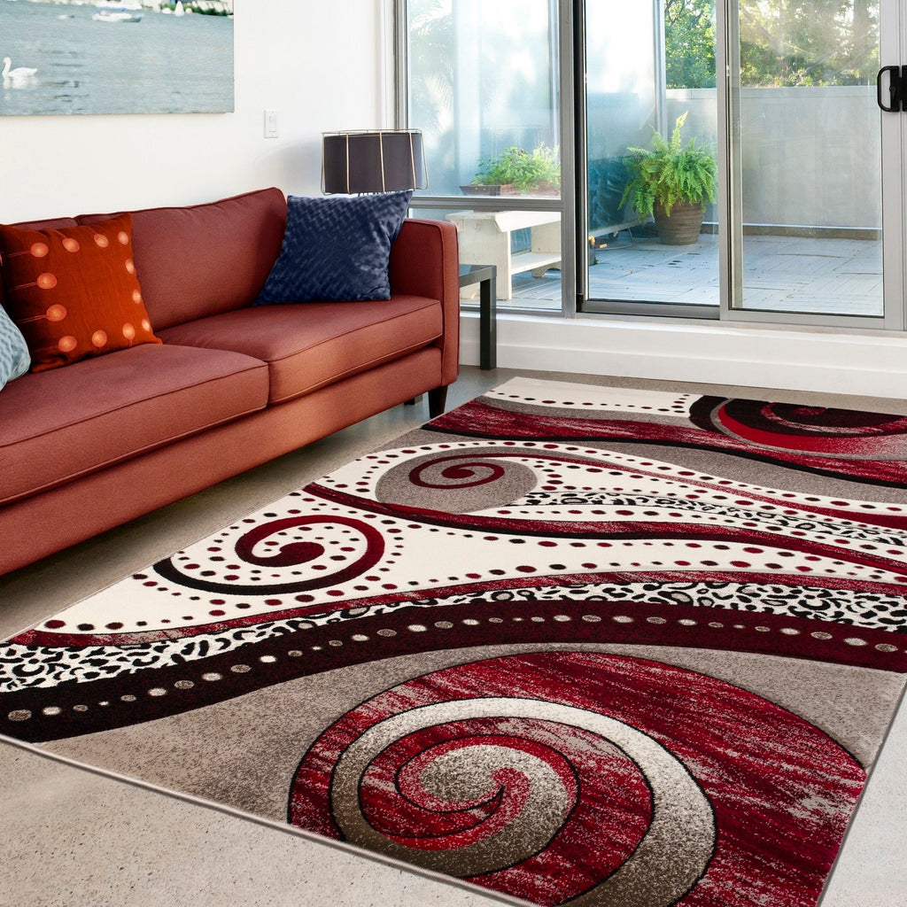 Tapis à tourbillons abstraits de la collection Rhodes