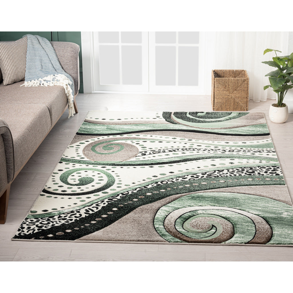 Tapis à tourbillons abstraits de la collection Rhodes