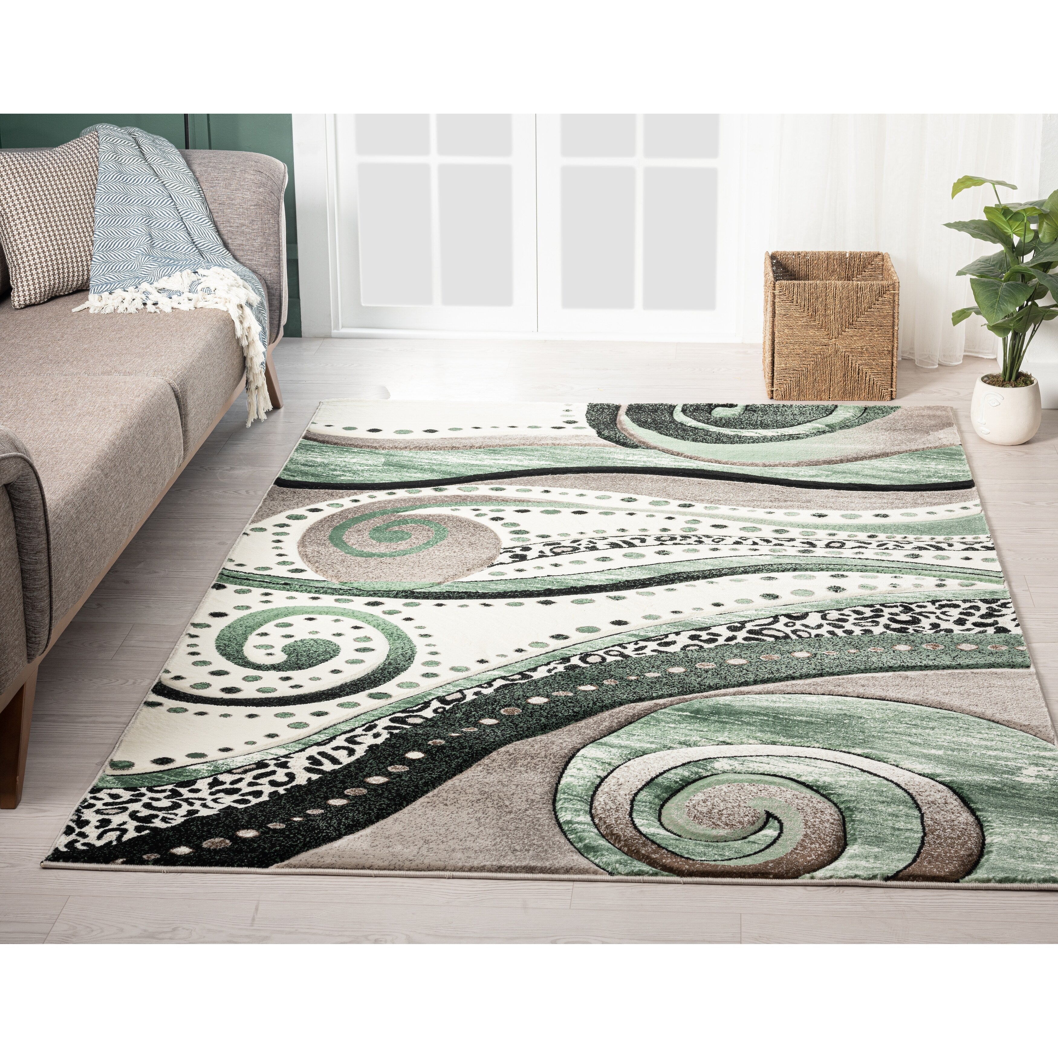 Tapis à tourbillons abstraits de la collection Rhodes