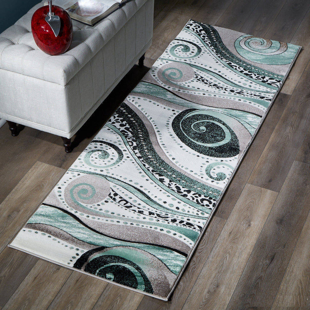 Tapis à tourbillons abstraits de la collection Rhodes