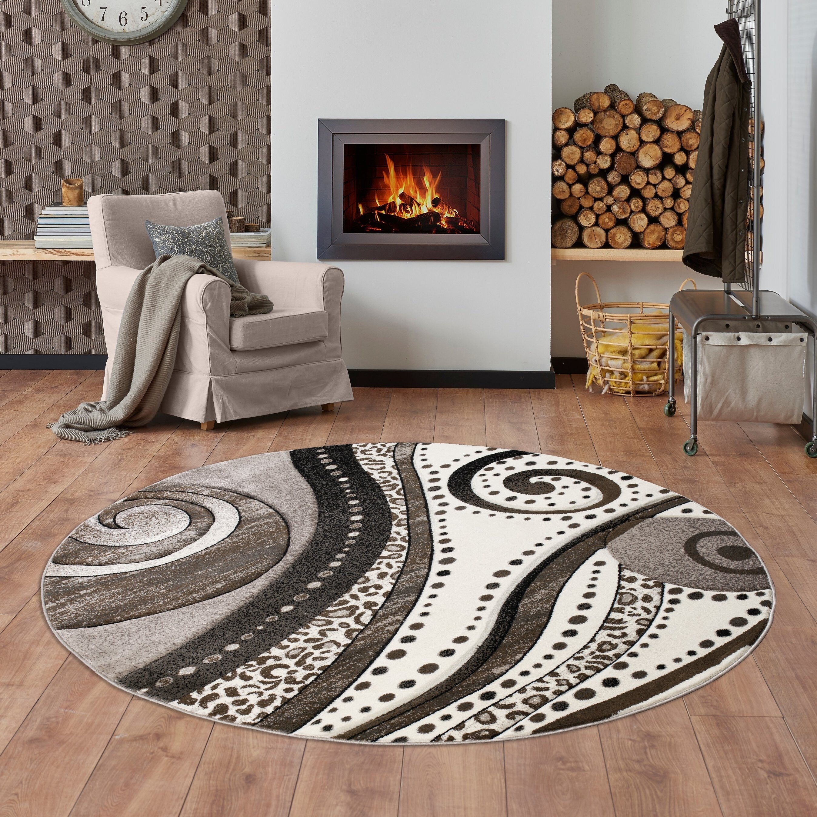 Tapis à tourbillons abstraits de la collection Rhodes