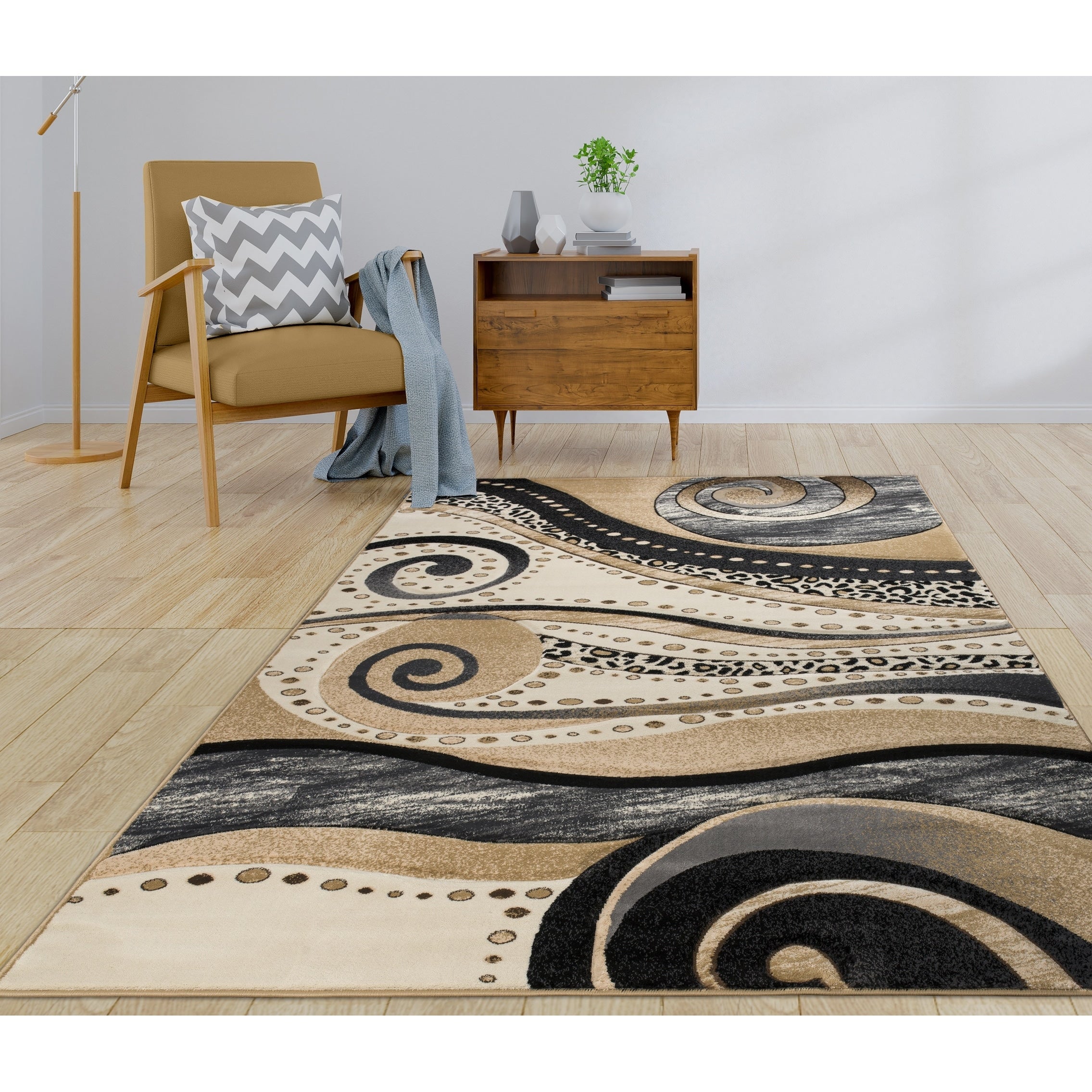 Tapis à tourbillons abstraits de la collection Rhodes