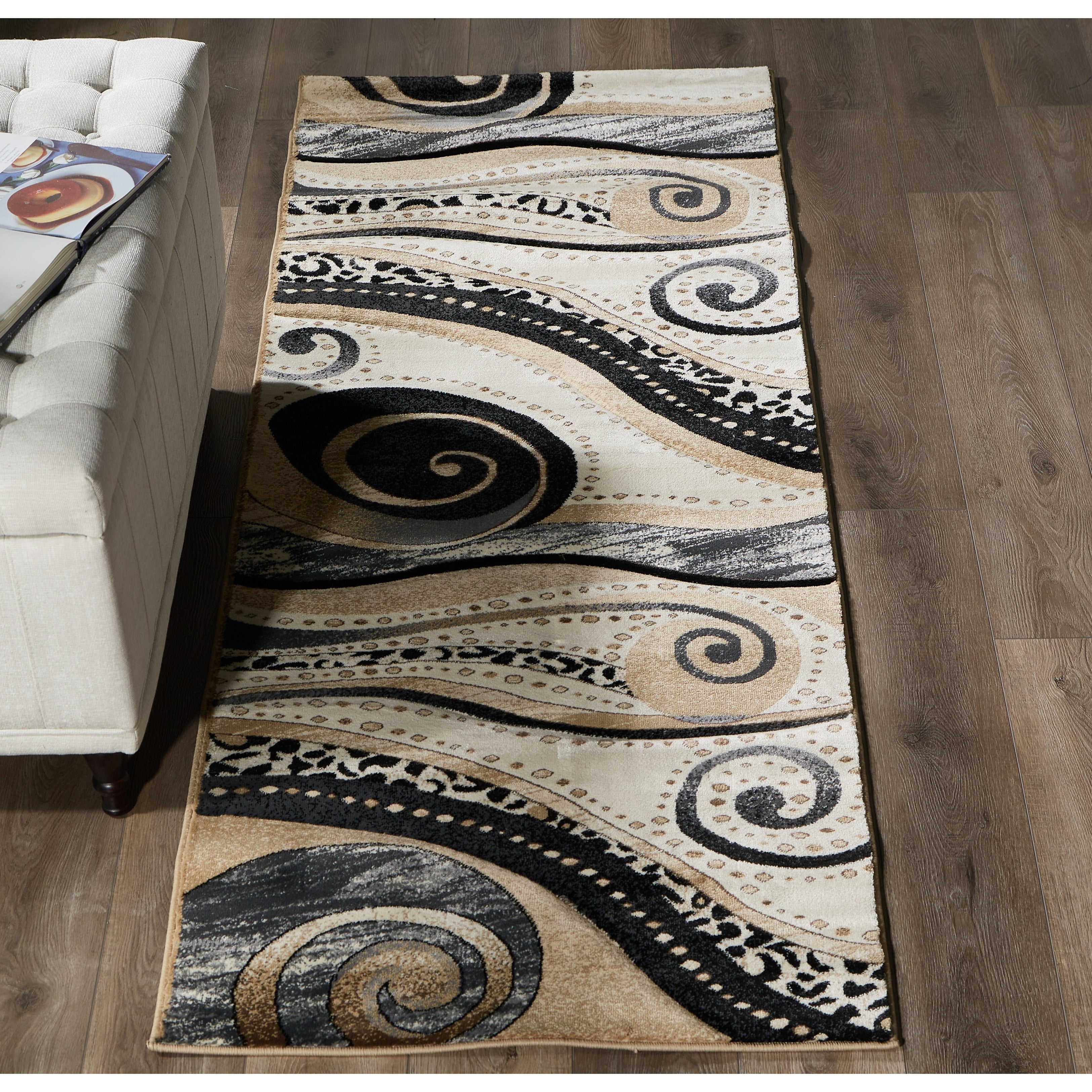 Tapis à tourbillons abstraits de la collection Rhodes