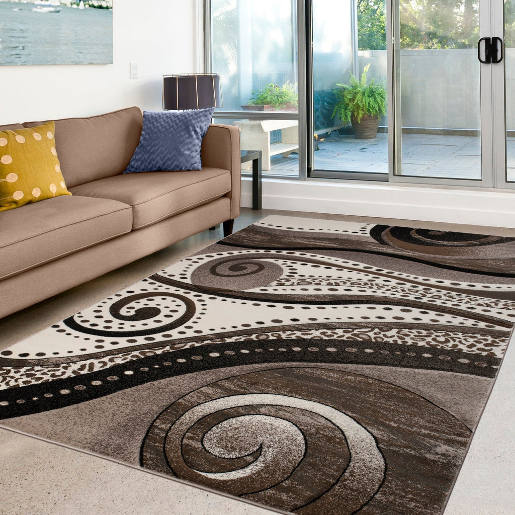 Tapis à tourbillons abstraits de la collection Rhodes