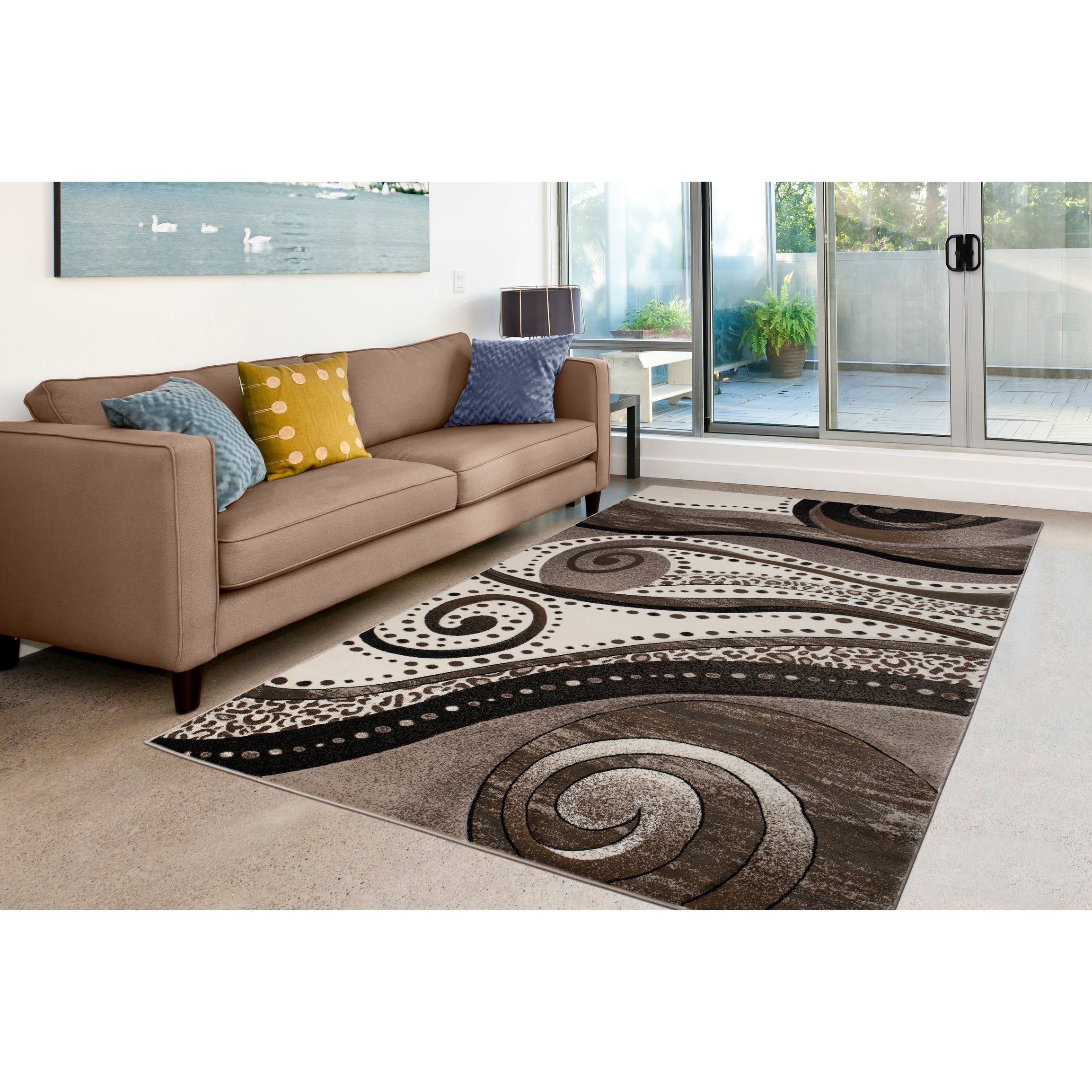 Tapis à tourbillons abstraits de la collection Rhodes