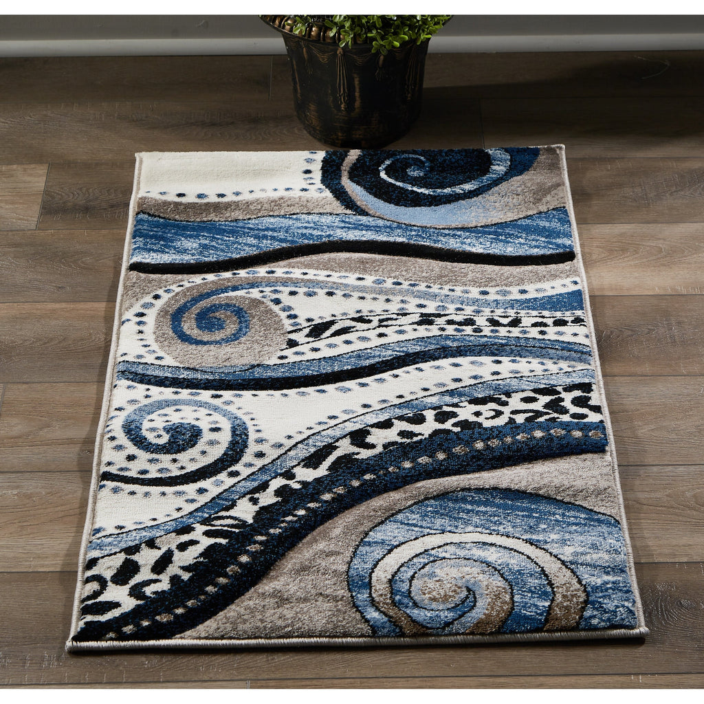 Tapis à tourbillons abstraits de la collection Rhodes