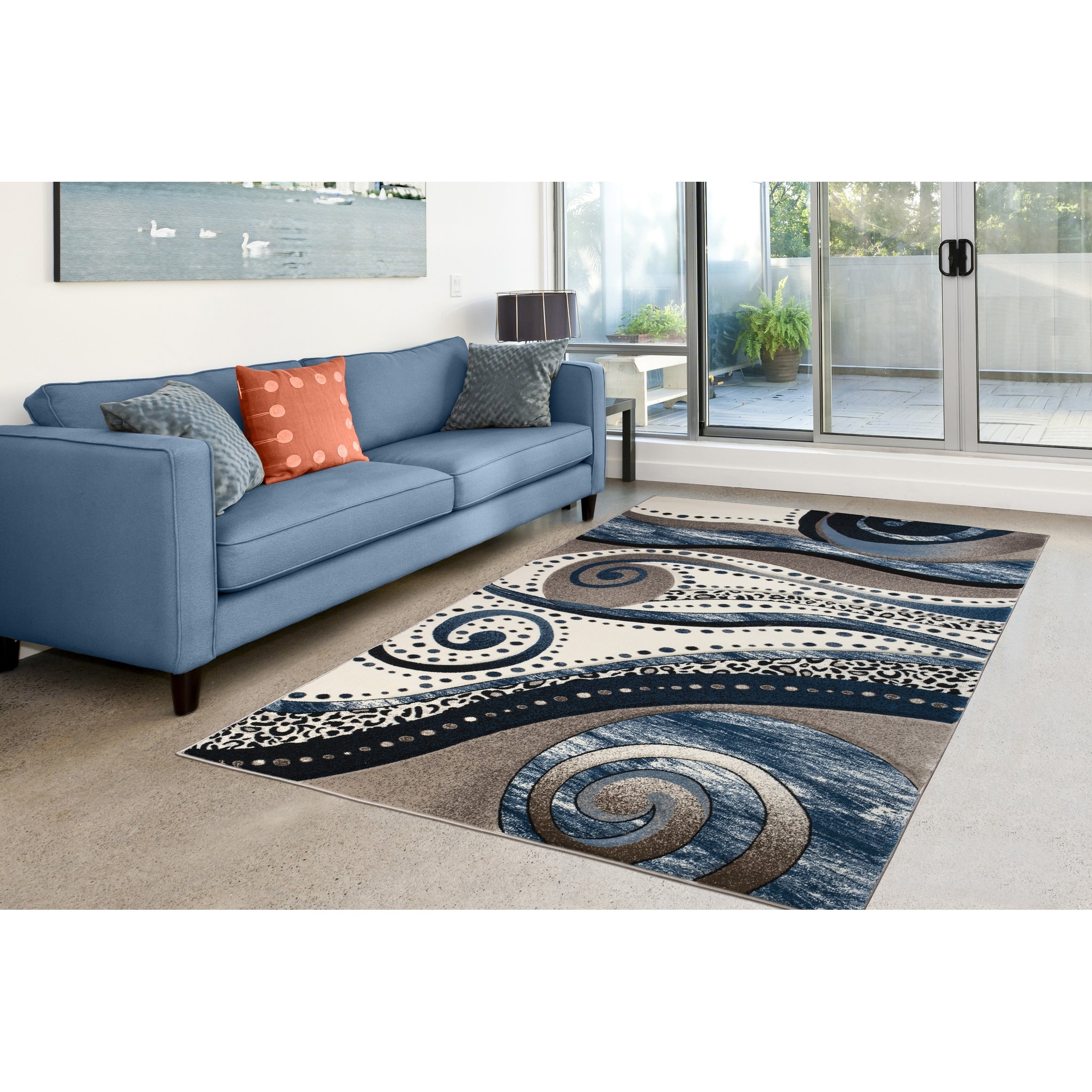 Tapis à tourbillons abstraits de la collection Rhodes