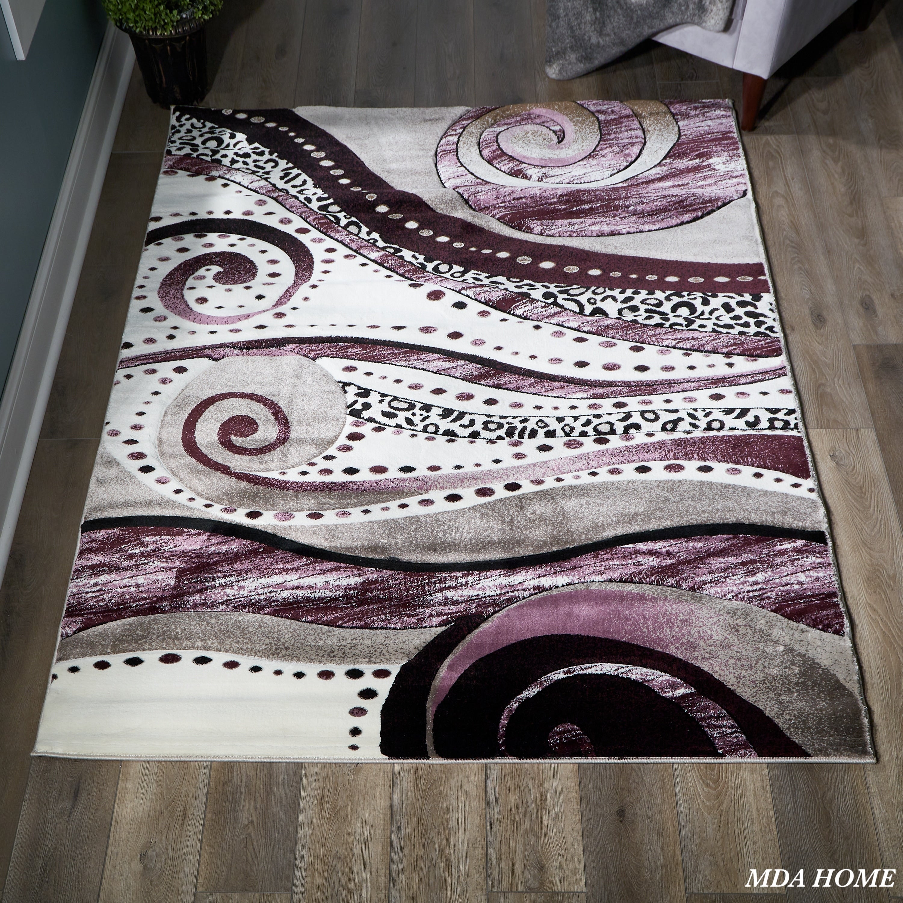 Tapis à tourbillons abstraits de la collection Rhodes
