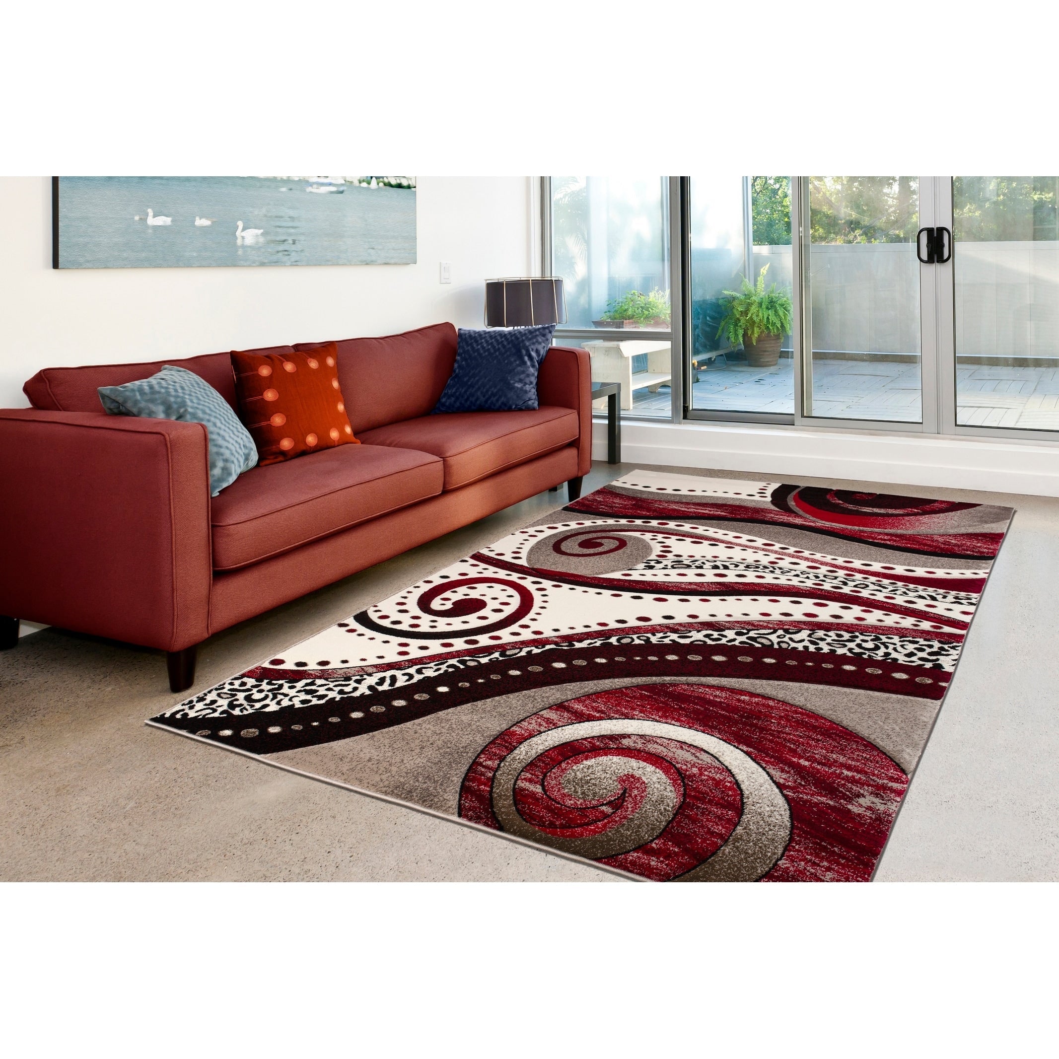 Tapis à tourbillons abstraits de la collection Rhodes