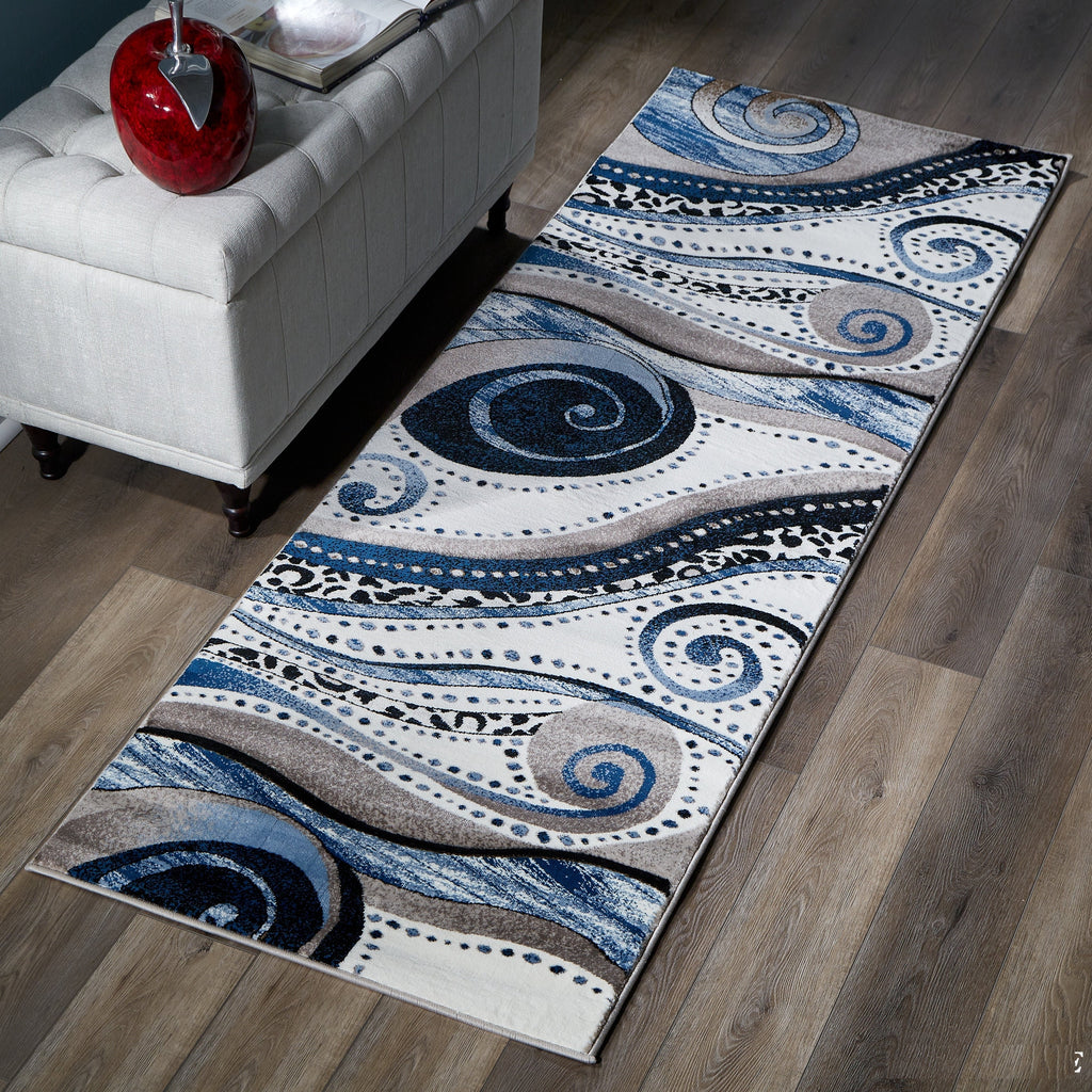 Tapis à tourbillons abstraits de la collection Rhodes