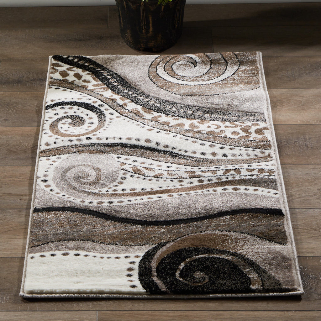 Tapis à tourbillons abstraits de la collection Rhodes