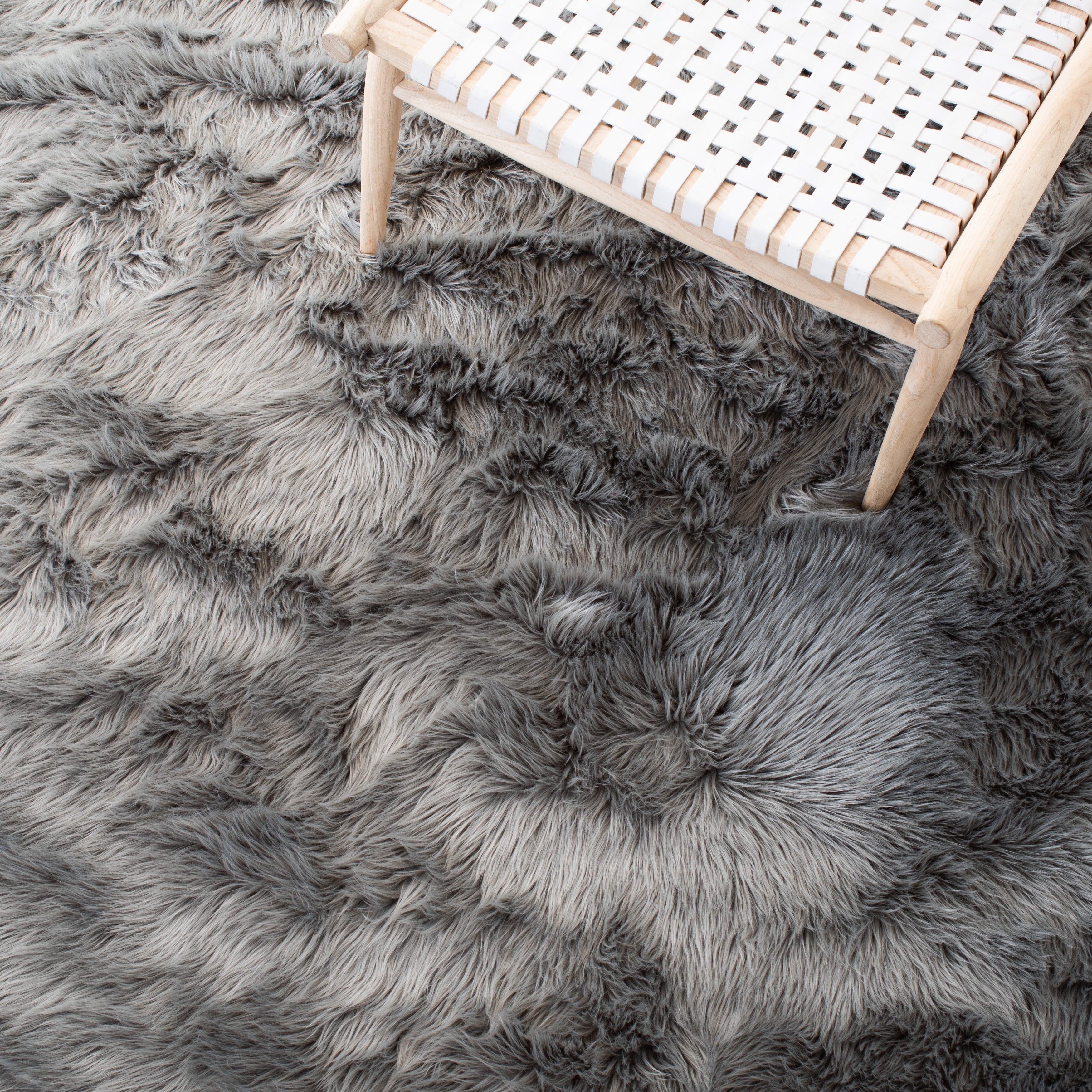 Tapis SAFAVIEH en fausse peau de mouton et soie, épaisseur 2,4 pouces