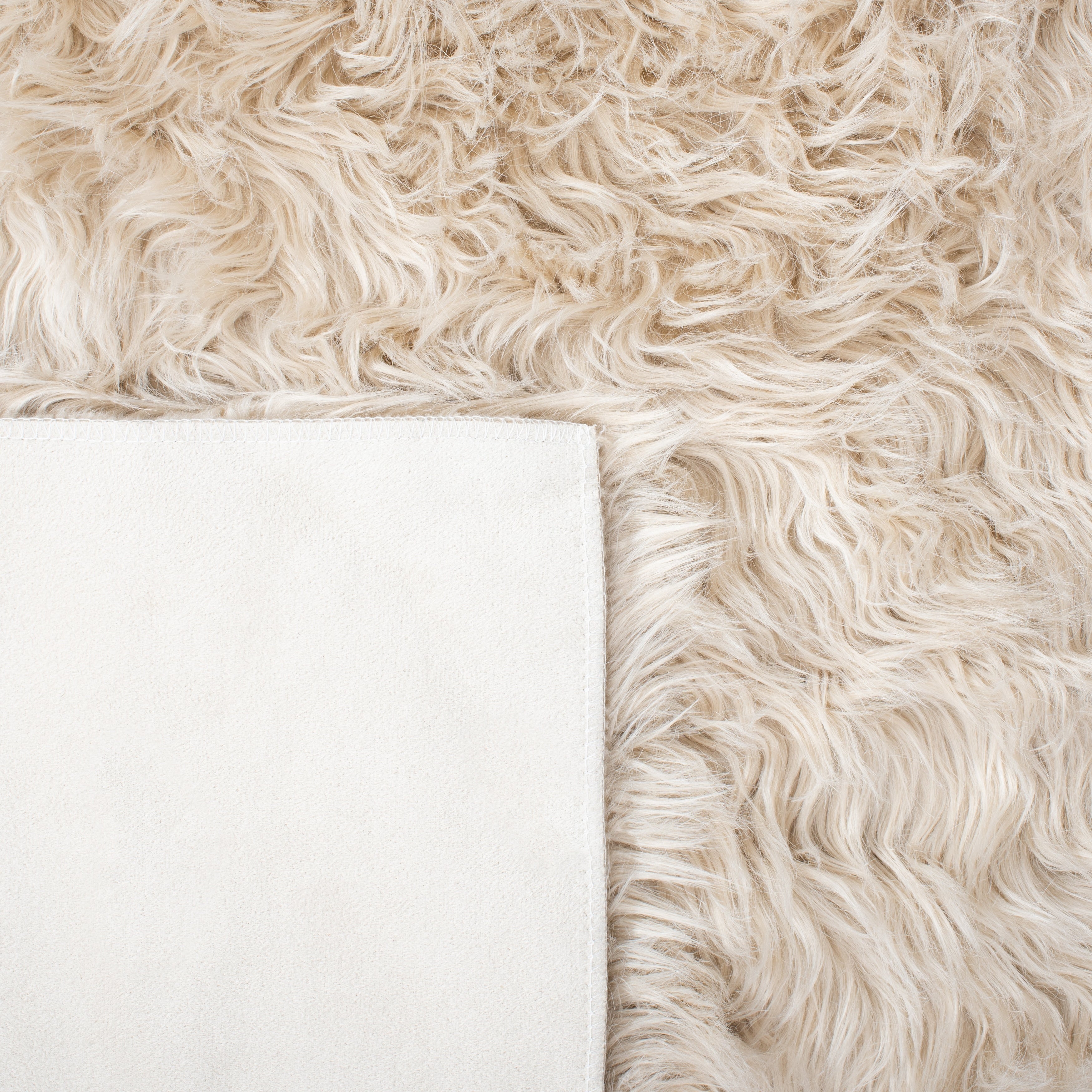 Tapis SAFAVIEH en fausse peau de mouton et soie, épaisseur 2,4 pouces