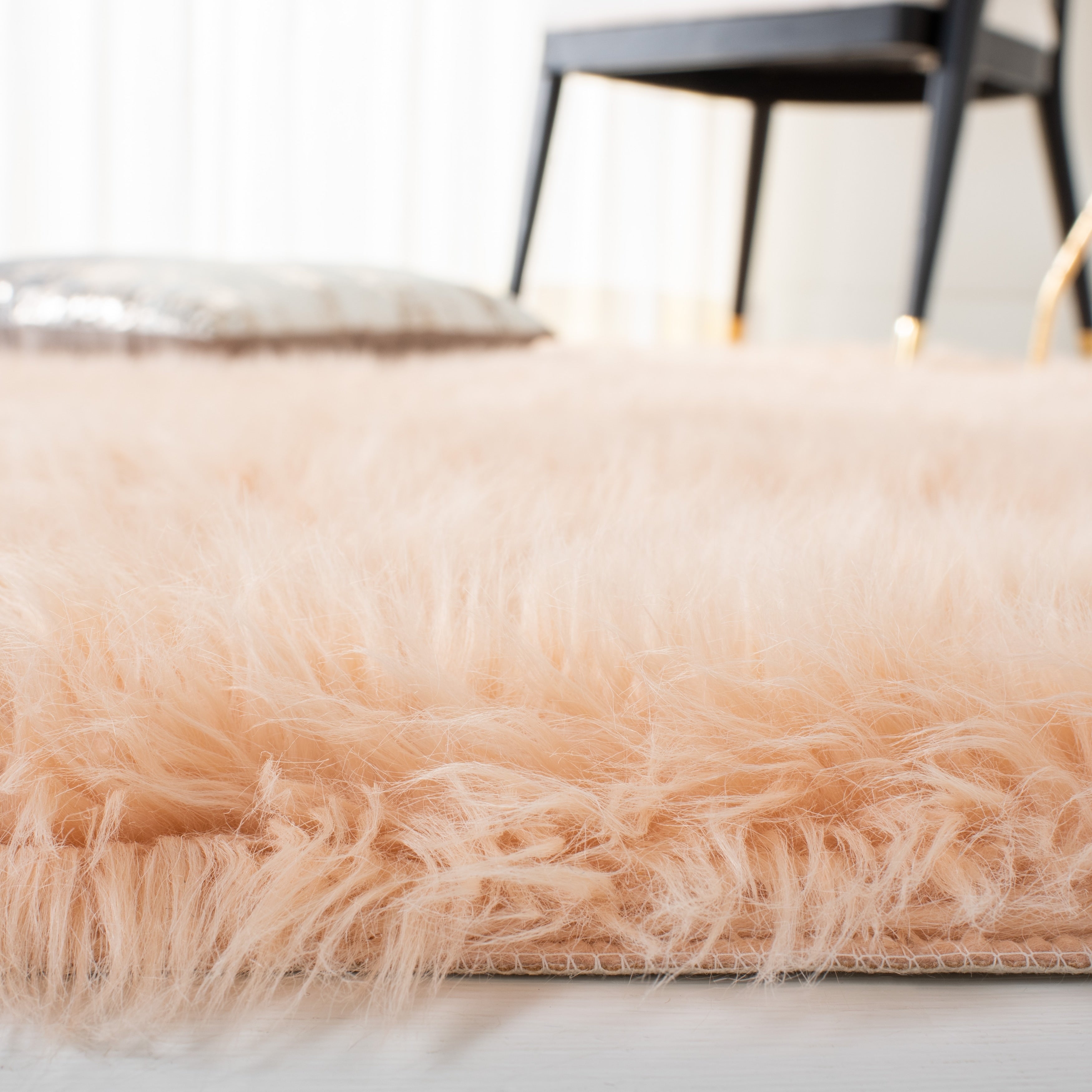 Tapis SAFAVIEH en fausse peau de mouton et soie, épaisseur 2,4 pouces