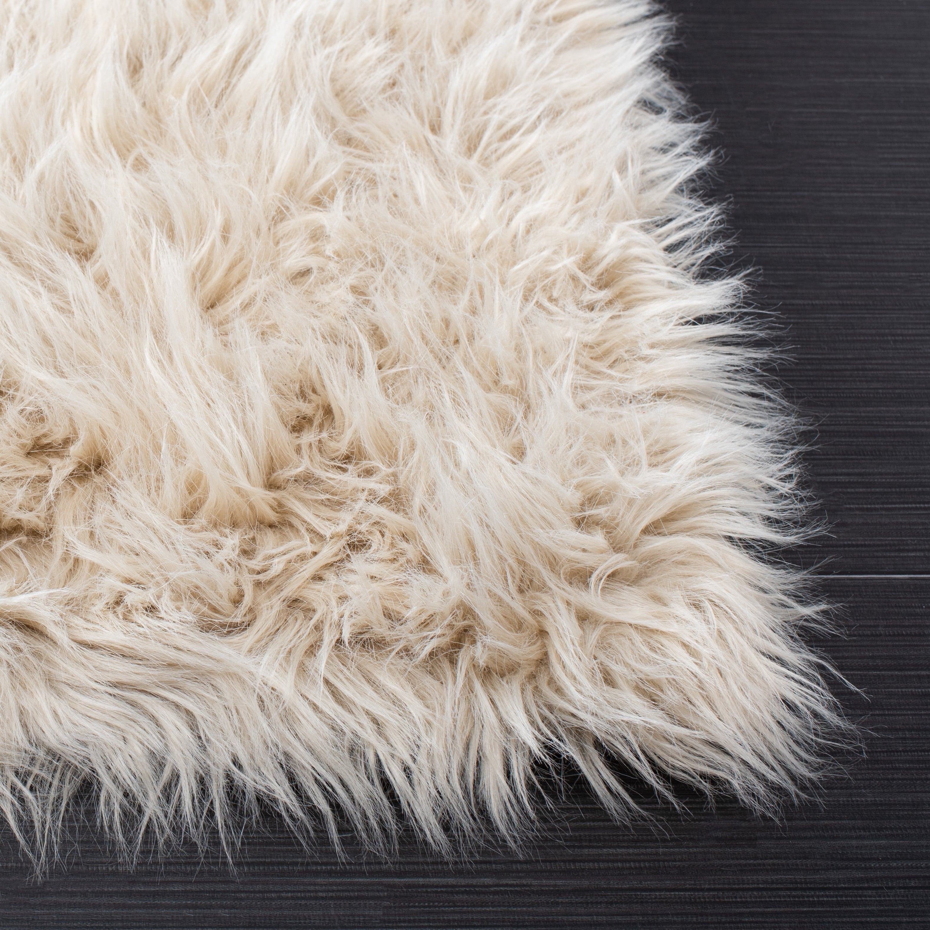 Tapis SAFAVIEH en fausse peau de mouton et soie, épaisseur 2,4 pouces