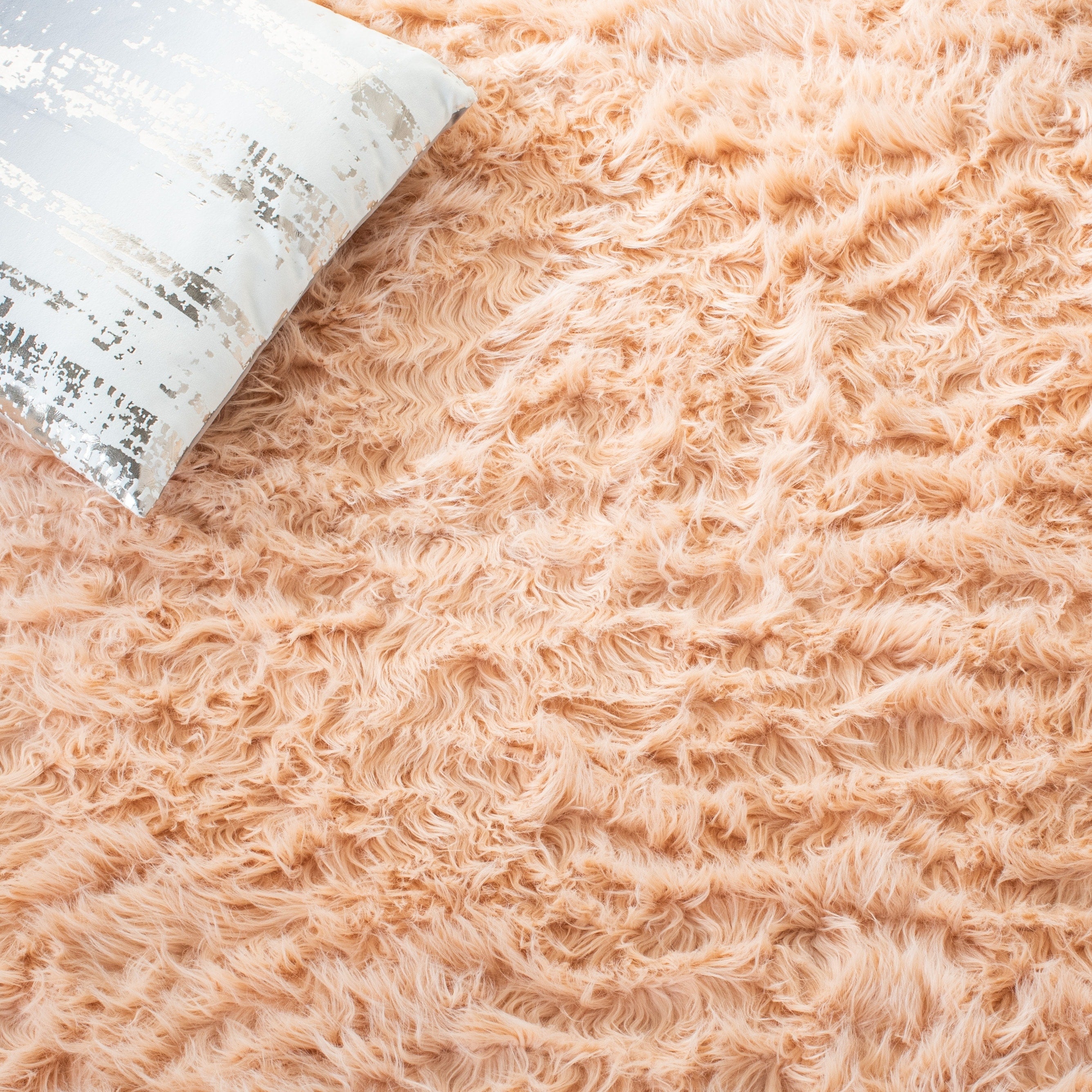 Tapis SAFAVIEH en fausse peau de mouton et soie, épaisseur 2,4 pouces