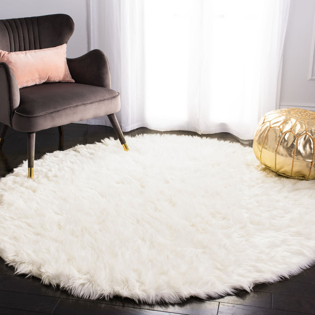 Tapis SAFAVIEH en fausse peau de mouton et soie, épaisseur 2,4 pouces