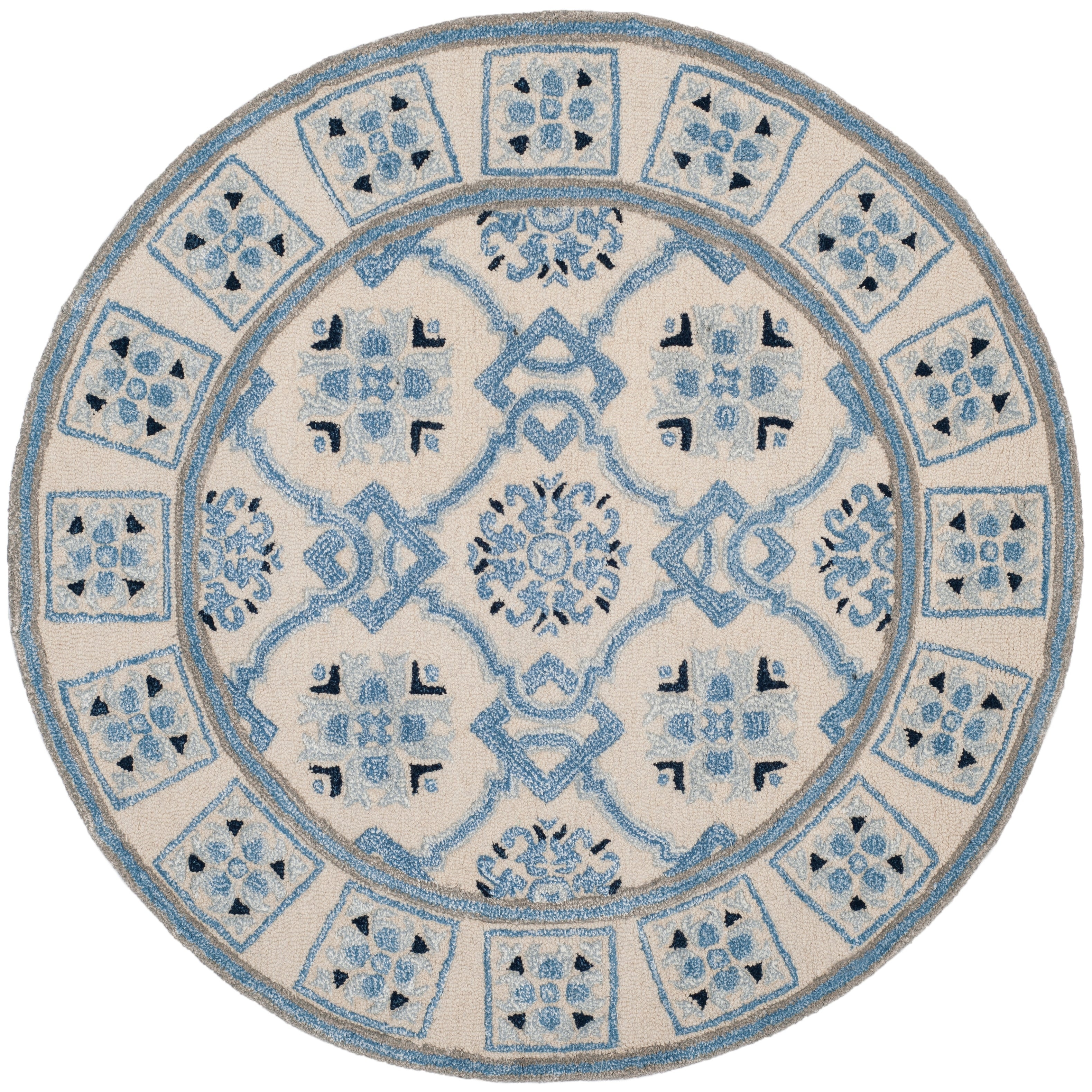 Tapis en laine floral moderne fait main Bella Rodica de SAFAVIEH