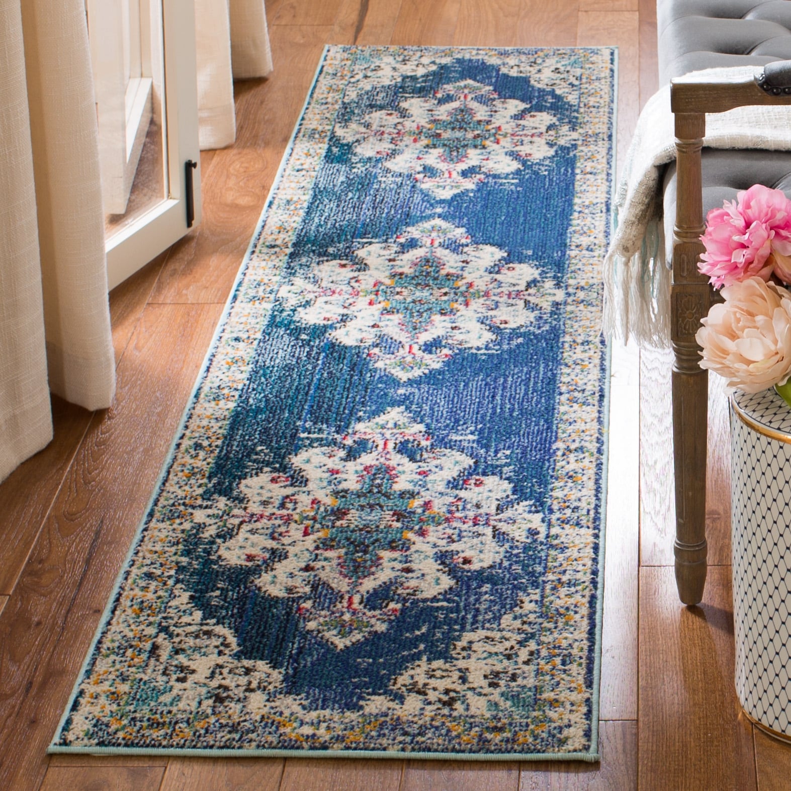 Tapis décoratif SAFAVIEH Madison Marilou Boho Medallion effet vieilli