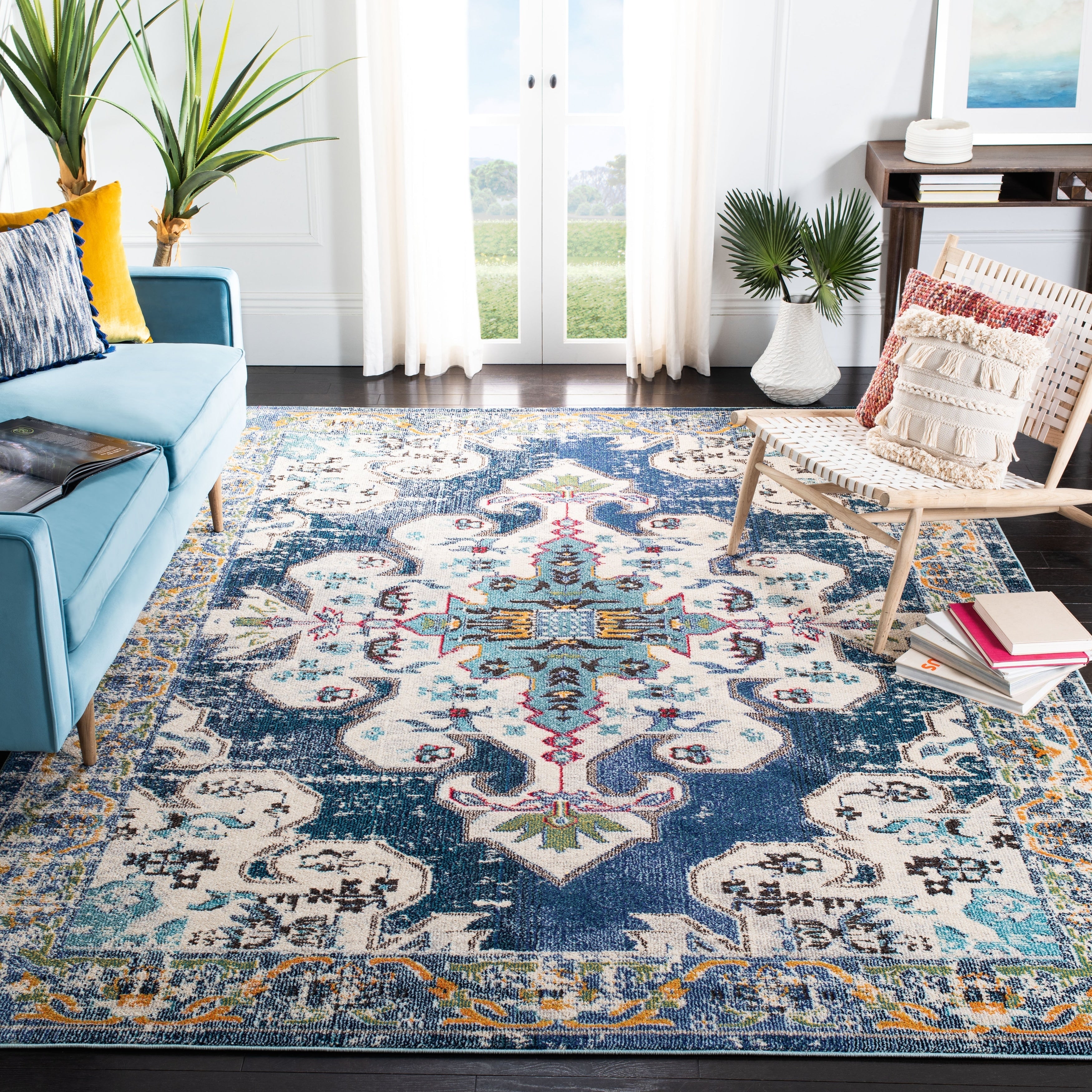 Tapis décoratif SAFAVIEH Madison Marilou Boho Medallion effet vieilli