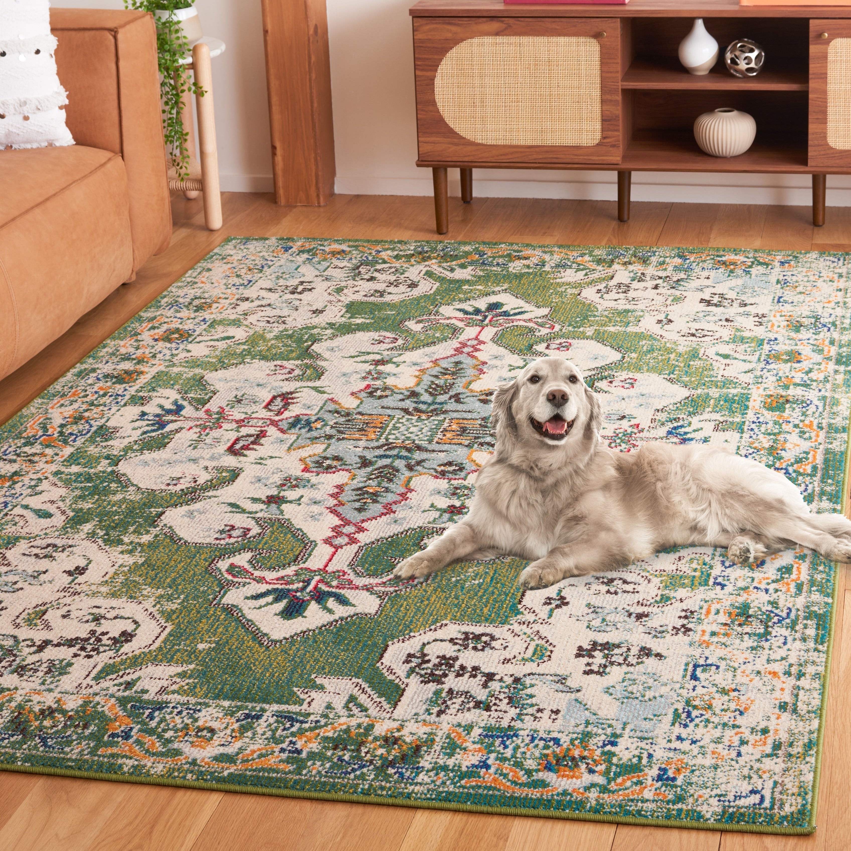 Tapis décoratif SAFAVIEH Madison Marilou Boho Medallion effet vieilli