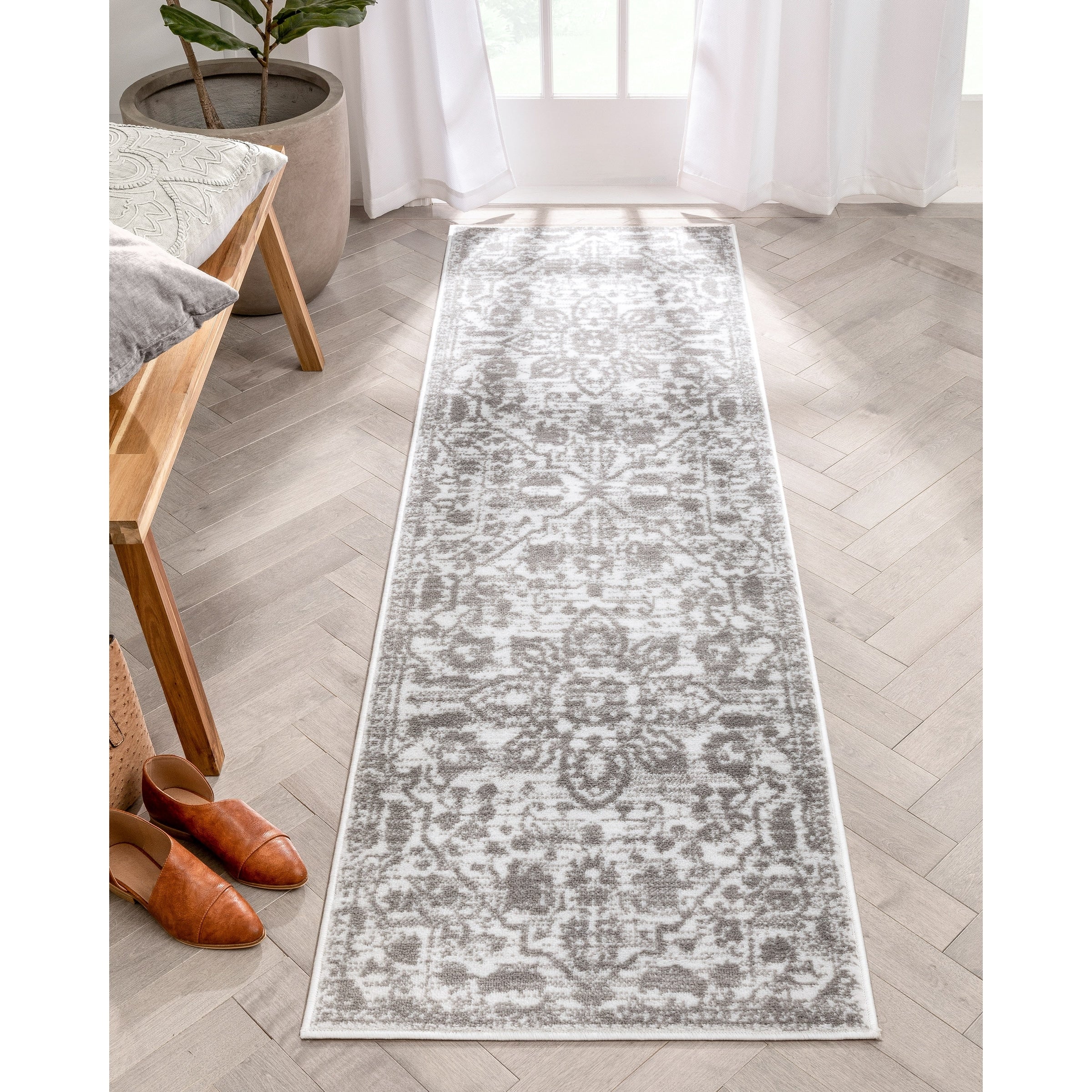 Tapis d'intérieur à motif floral oriental bohème vintage Dazzle Disa bien tissé