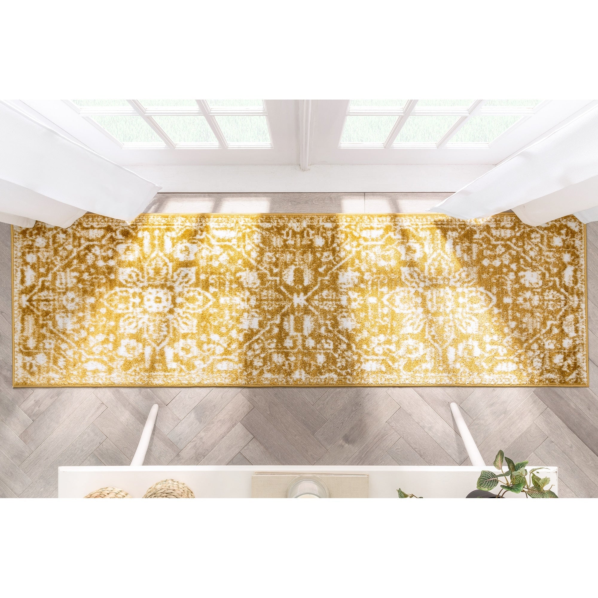 Tapis d'intérieur à motif floral oriental bohème vintage Dazzle Disa bien tissé