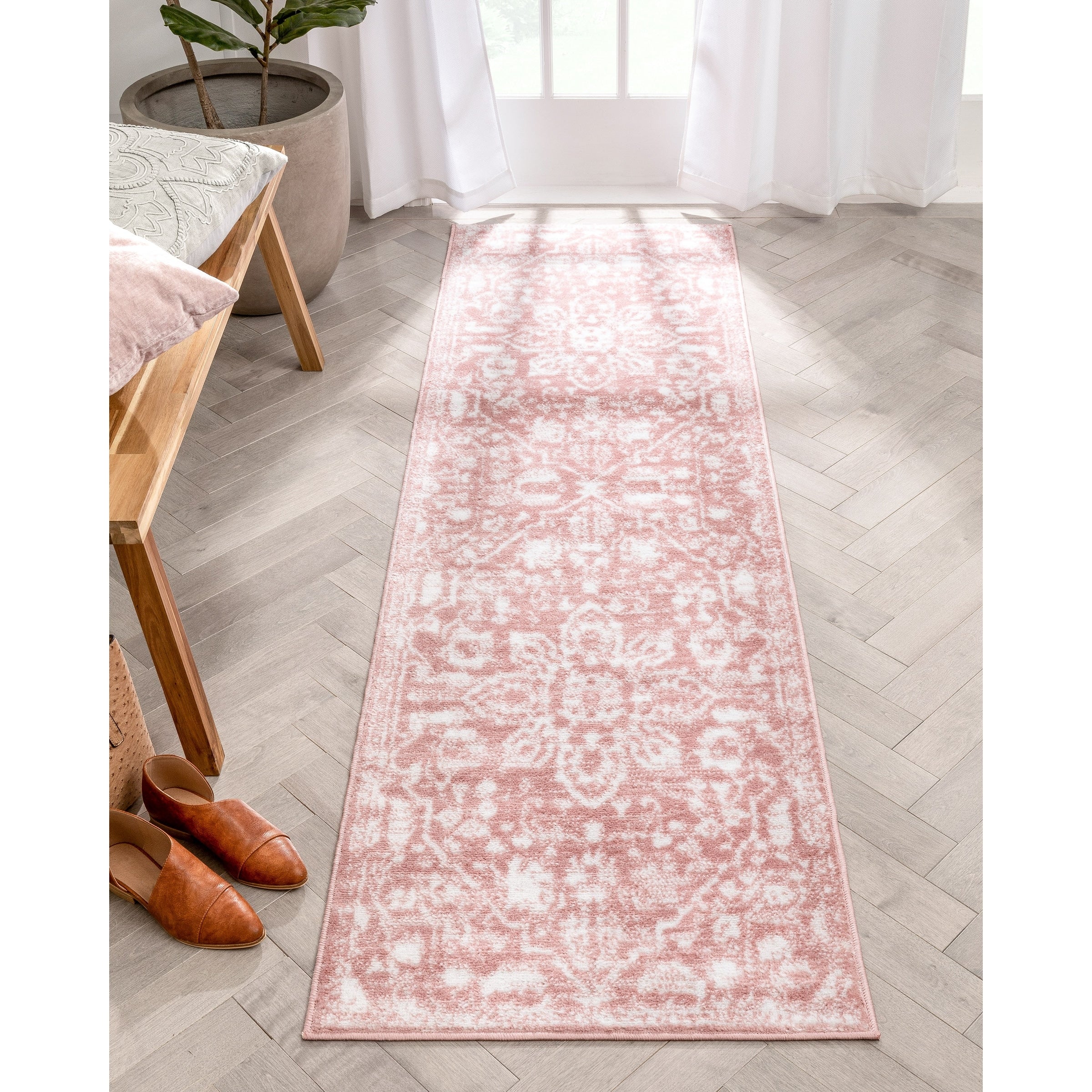 Tapis d'intérieur à motif floral oriental bohème vintage Dazzle Disa bien tissé