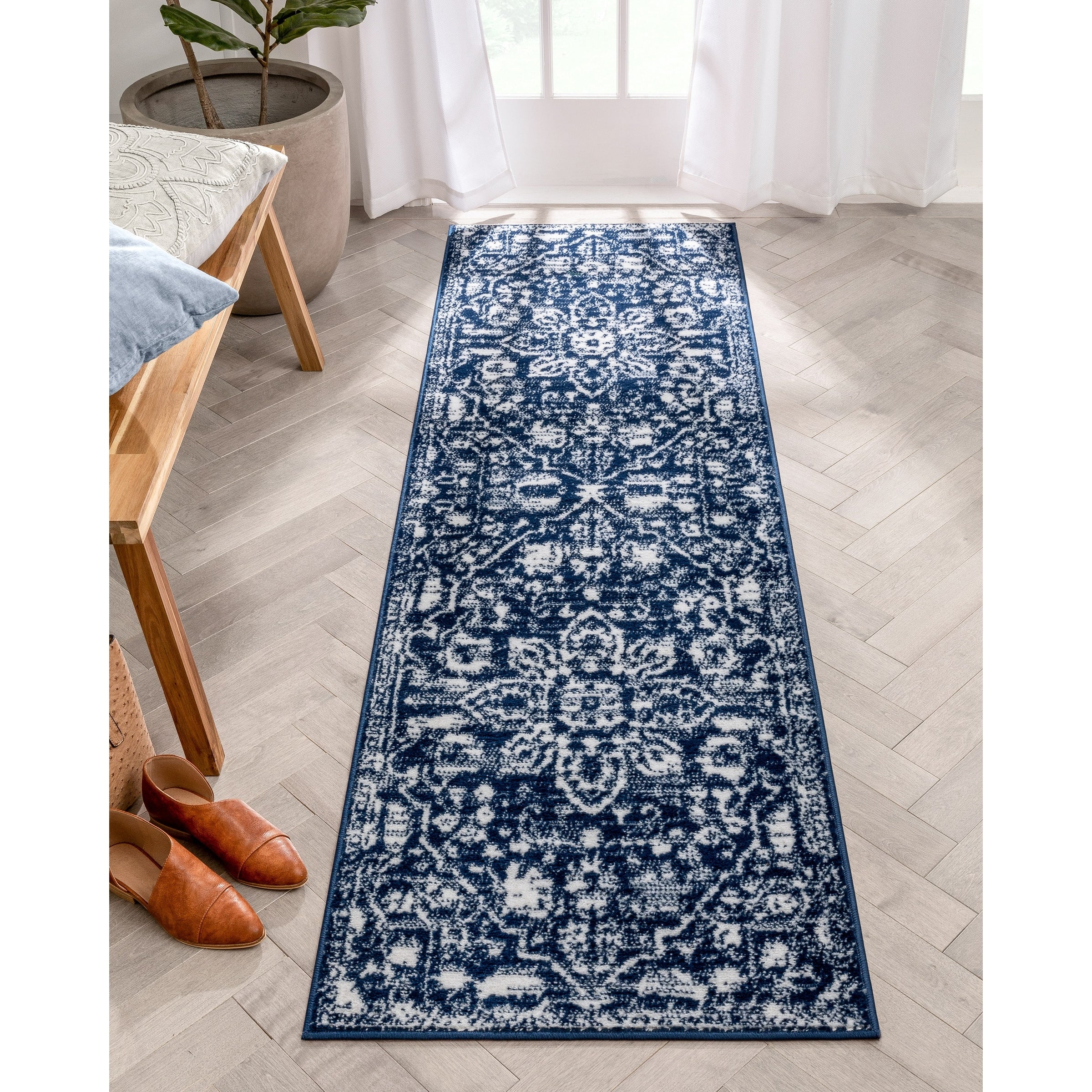Tapis d'intérieur à motif floral oriental bohème vintage Dazzle Disa bien tissé
