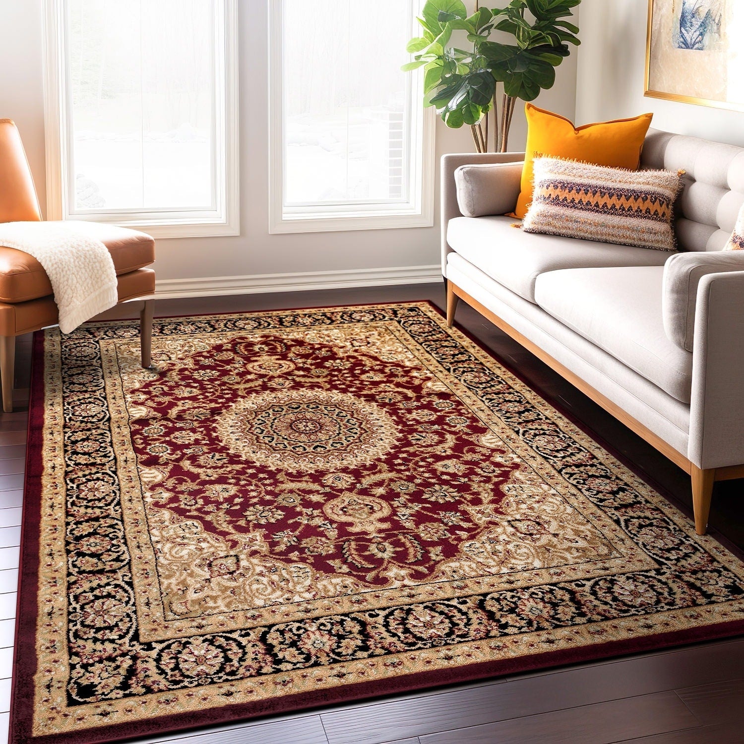 Tapis médaillon oriental traditionnel de la World Rug Gallery