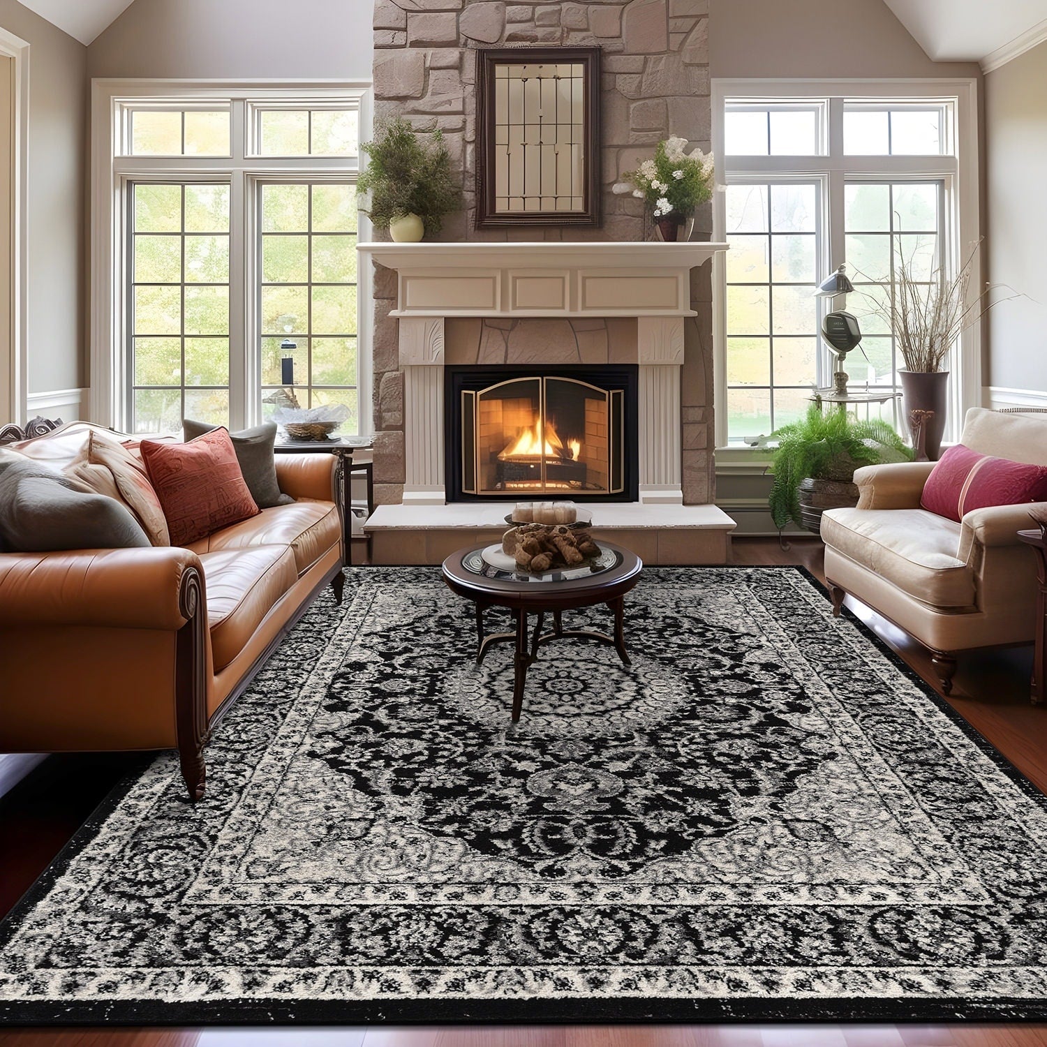 Tapis médaillon oriental traditionnel de la World Rug Gallery