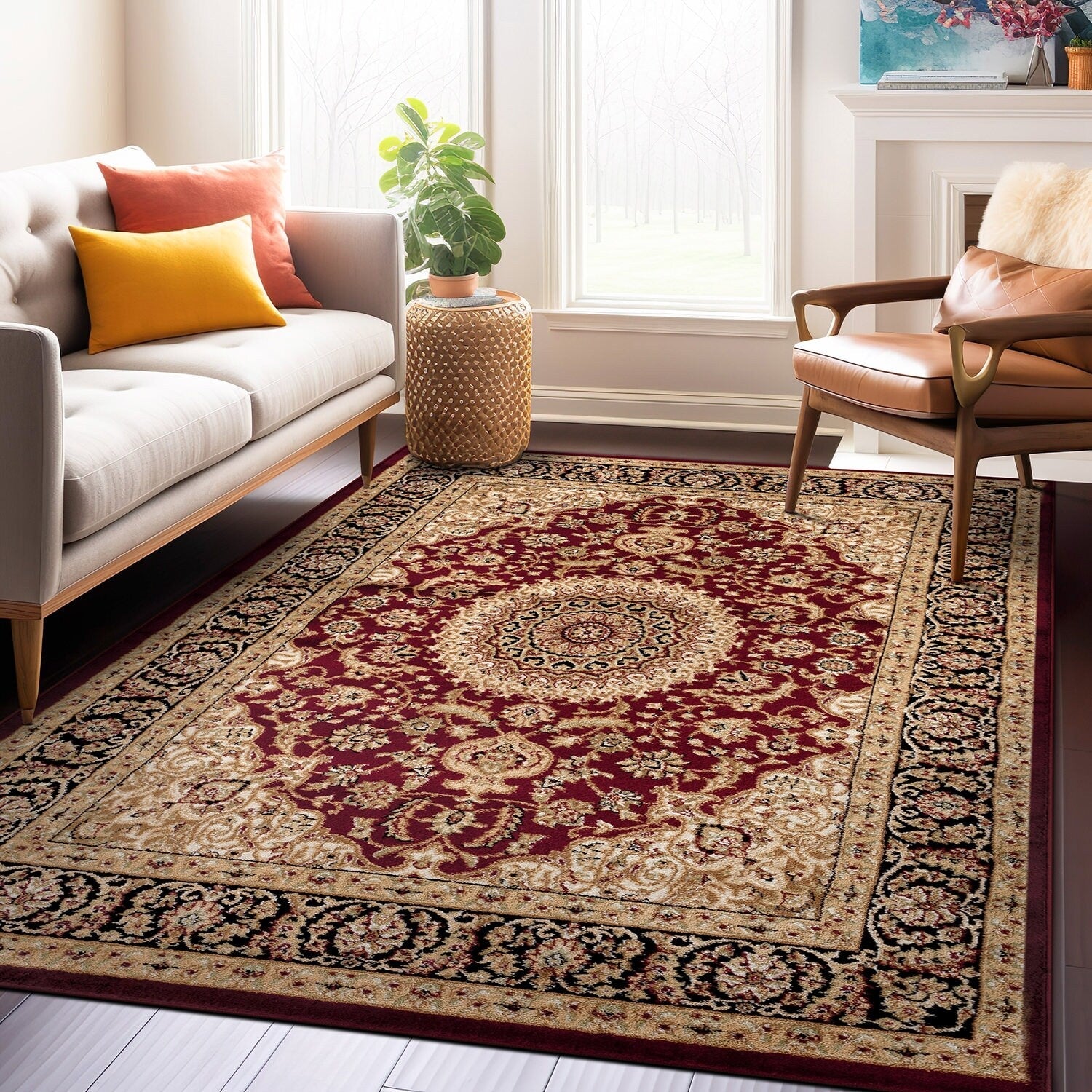 Tapis médaillon oriental traditionnel de la World Rug Gallery