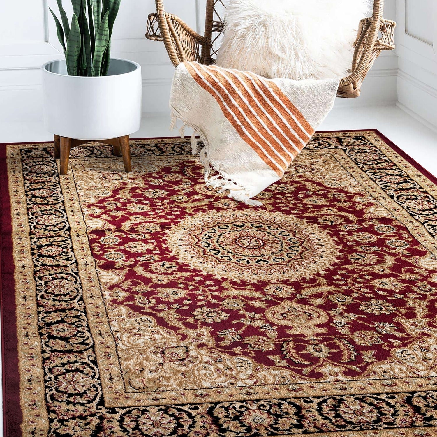 Tapis médaillon oriental traditionnel de la World Rug Gallery
