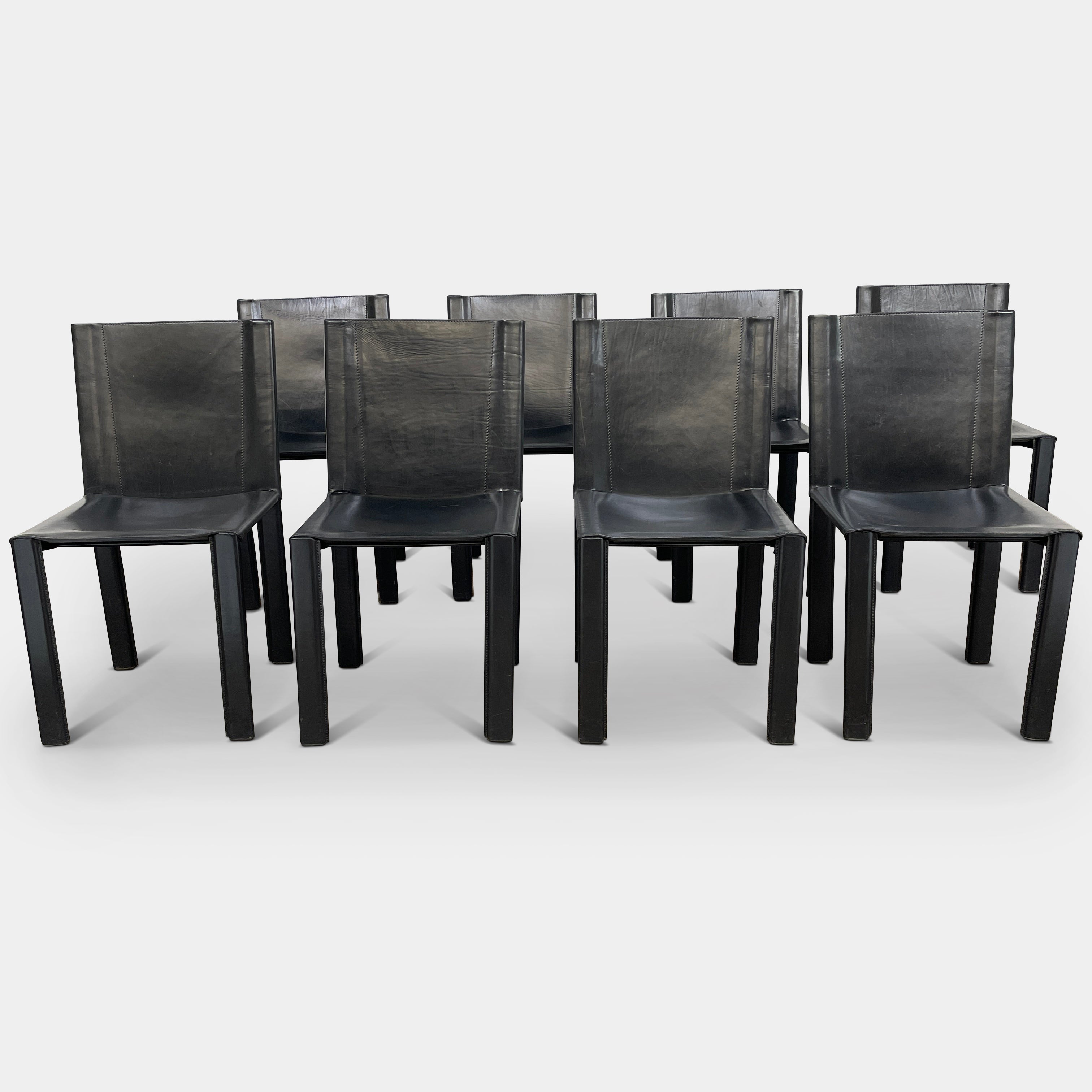 Ensemble de 8 chaises de salle à manger vintage « Coral » de Matteo Grassi